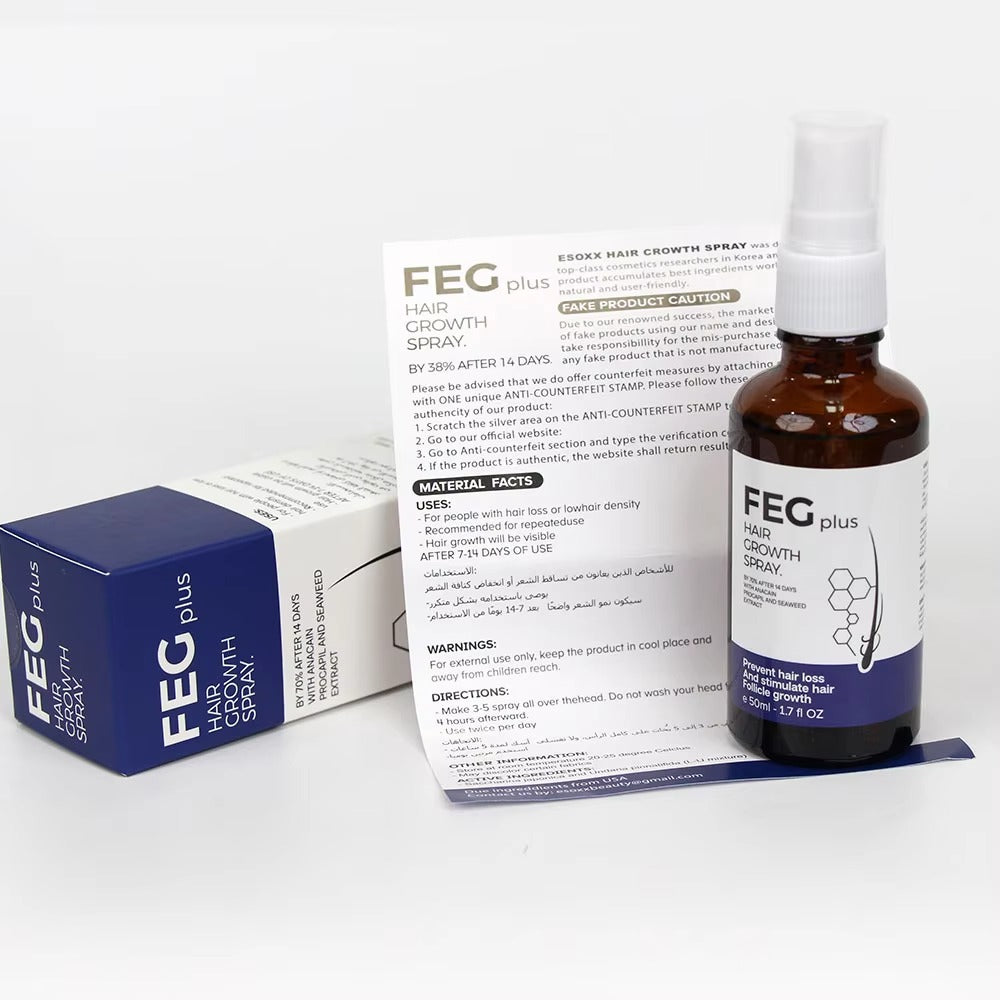 FEG Plus Hair Growth Spray – Stimulate Follicles, Reduce Hair Fall, and Encourage Thicker, Healthier Growth 60ML