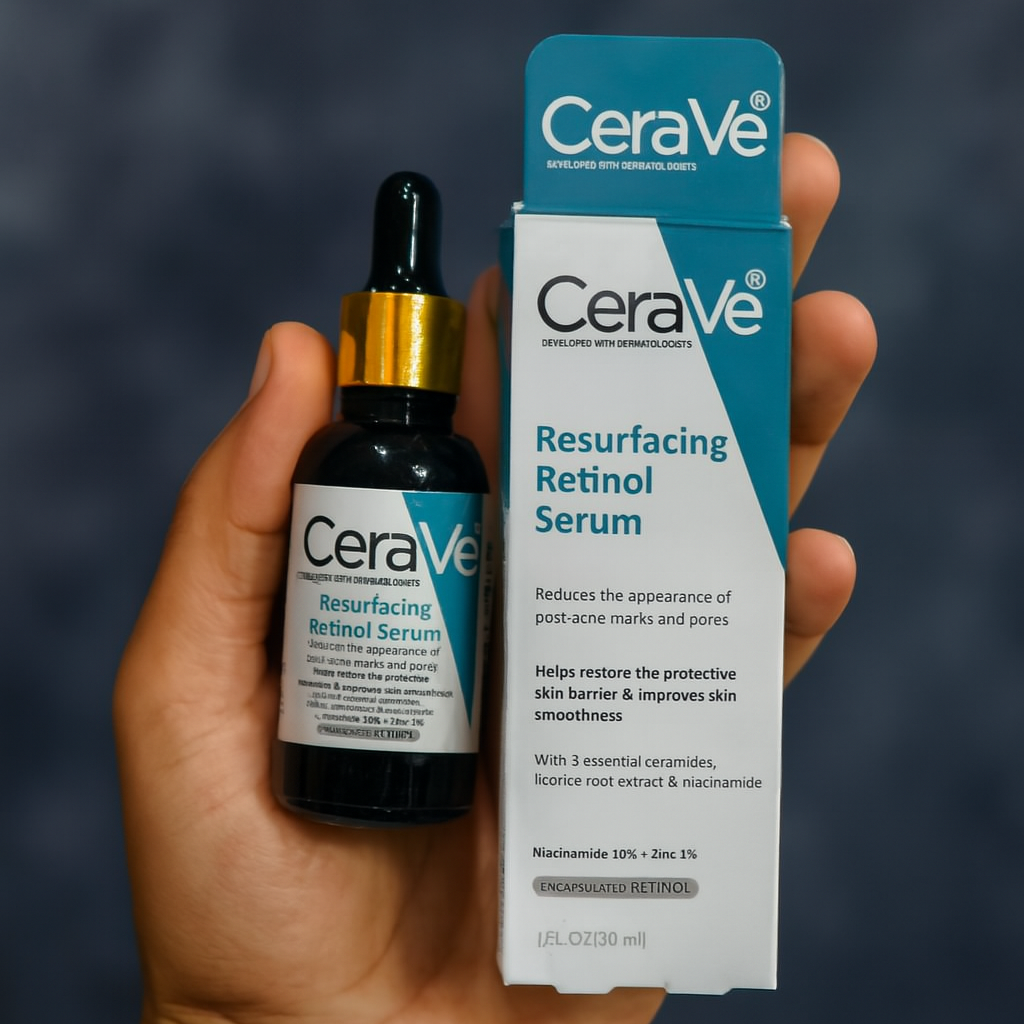 Cerave Resurfacing Retinol Serum 30ml – Gentle Face Serum For Smoother Skin Texture, Reduces Post Acne Marks, And Restores Healthy Radiant Complexion