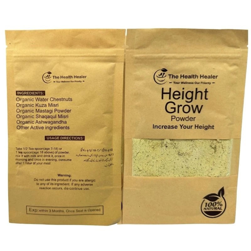 The Health Healer Height Grow Powder – 100% Natural Height Increase Supplement (60 Grams)